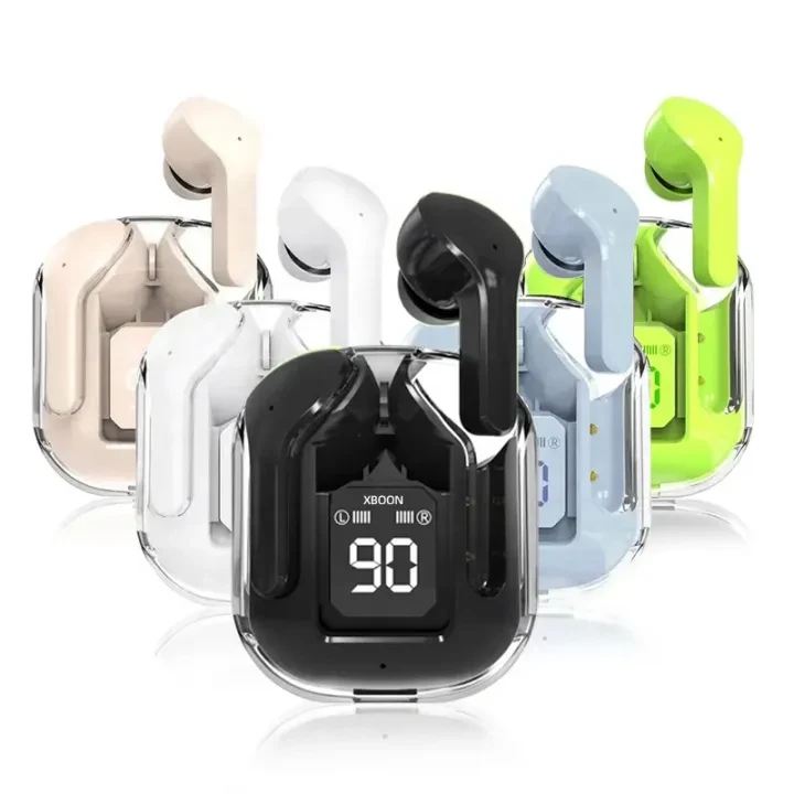Transparent Wireless Gaming Earbuds Bluetooth 5.3Tws With Digital Display