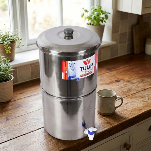 Tulip Stainless Steel Water Filter - 21 Liters - Pure & Safe Drinking Water Purifier